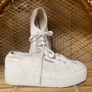 Superga White Platform Sneakers